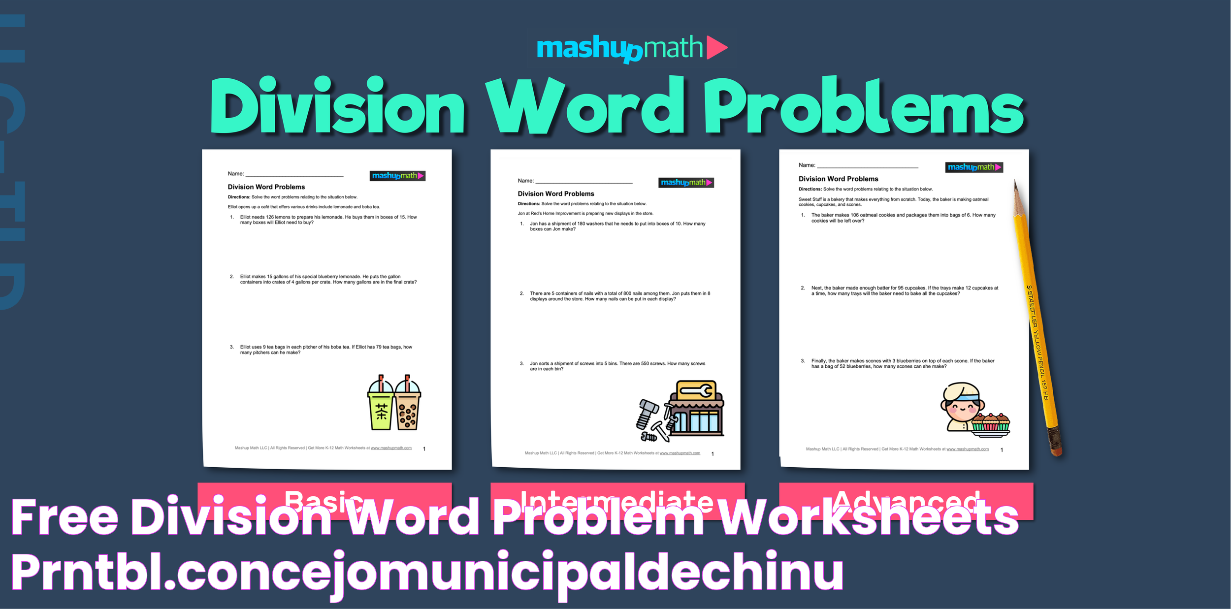 Free Division Word Problem Worksheets prntbl.concejomunicipaldechinu