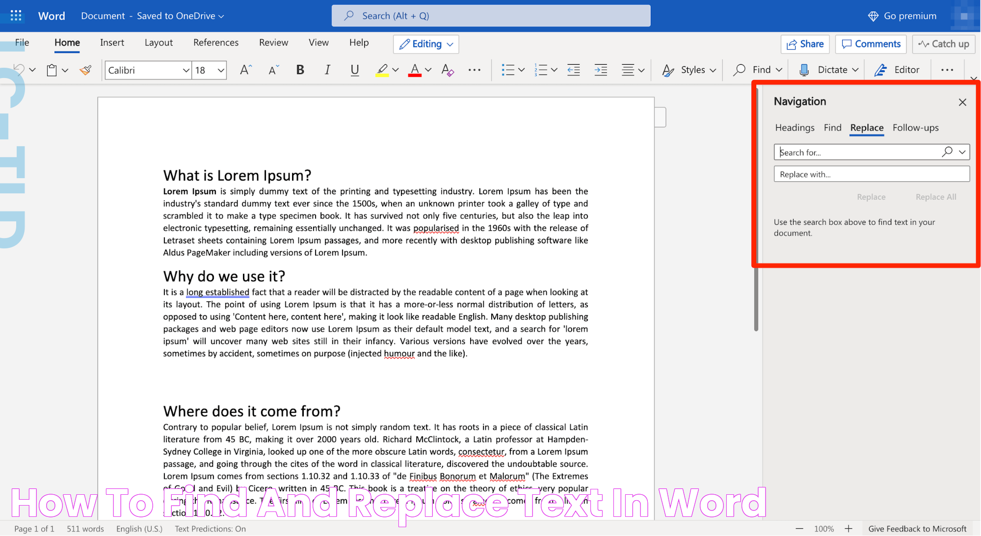 How to Find and Replace Text in Word