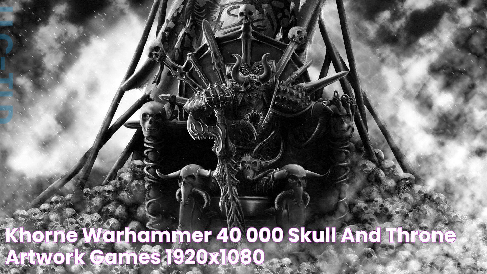 Khorne Warhammer 40,000, skull and throne artwork games 1920x1080 