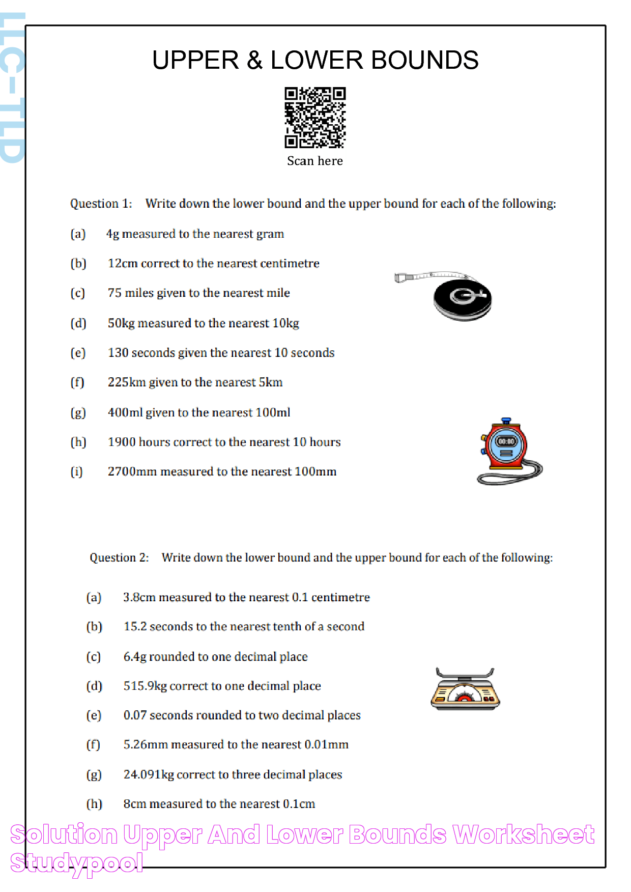 SOLUTION Upper and lower bounds worksheet Studypool