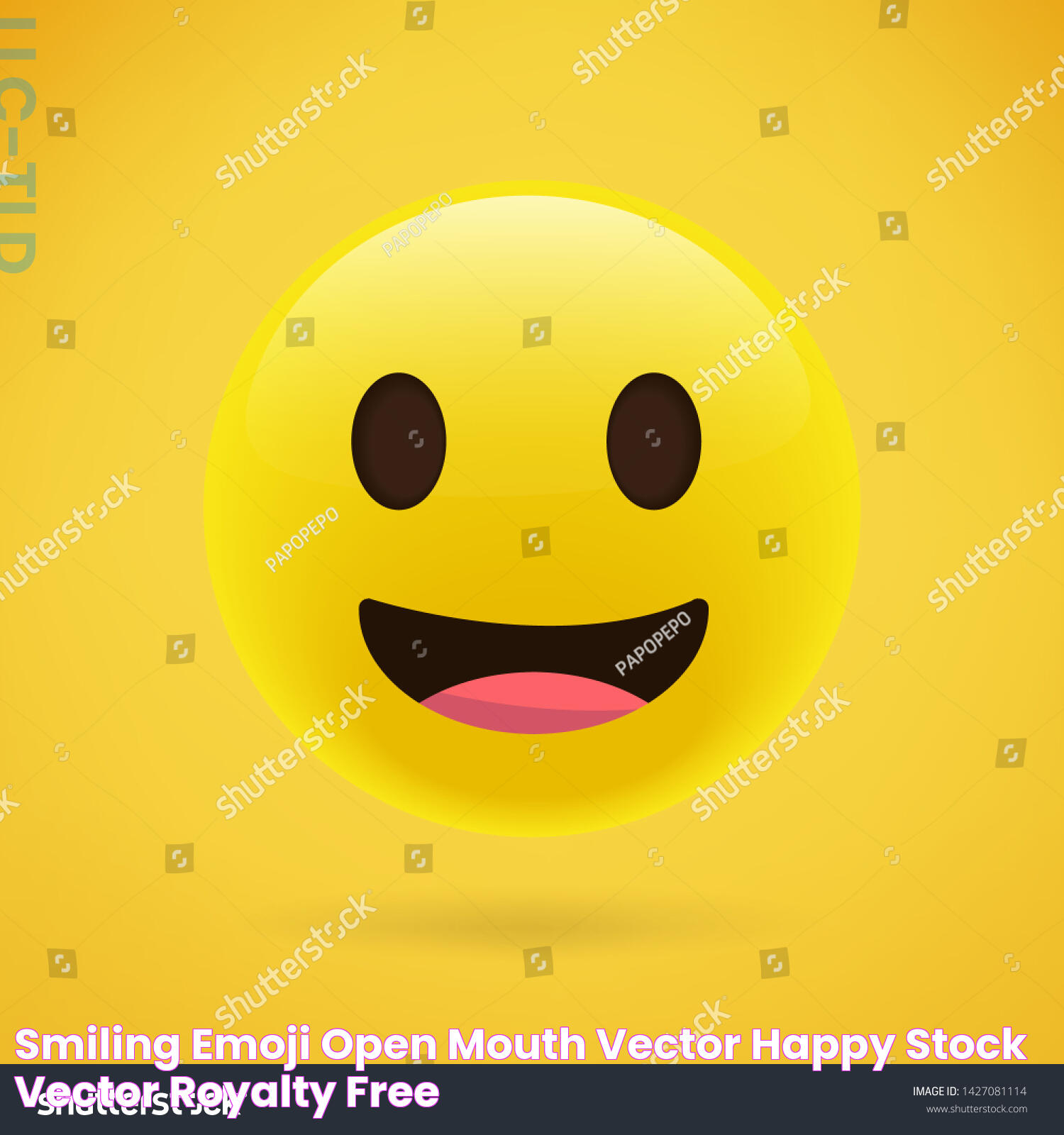 Smiling Emoji Open Mouth Vector Happy Stock Vector (Royalty Free