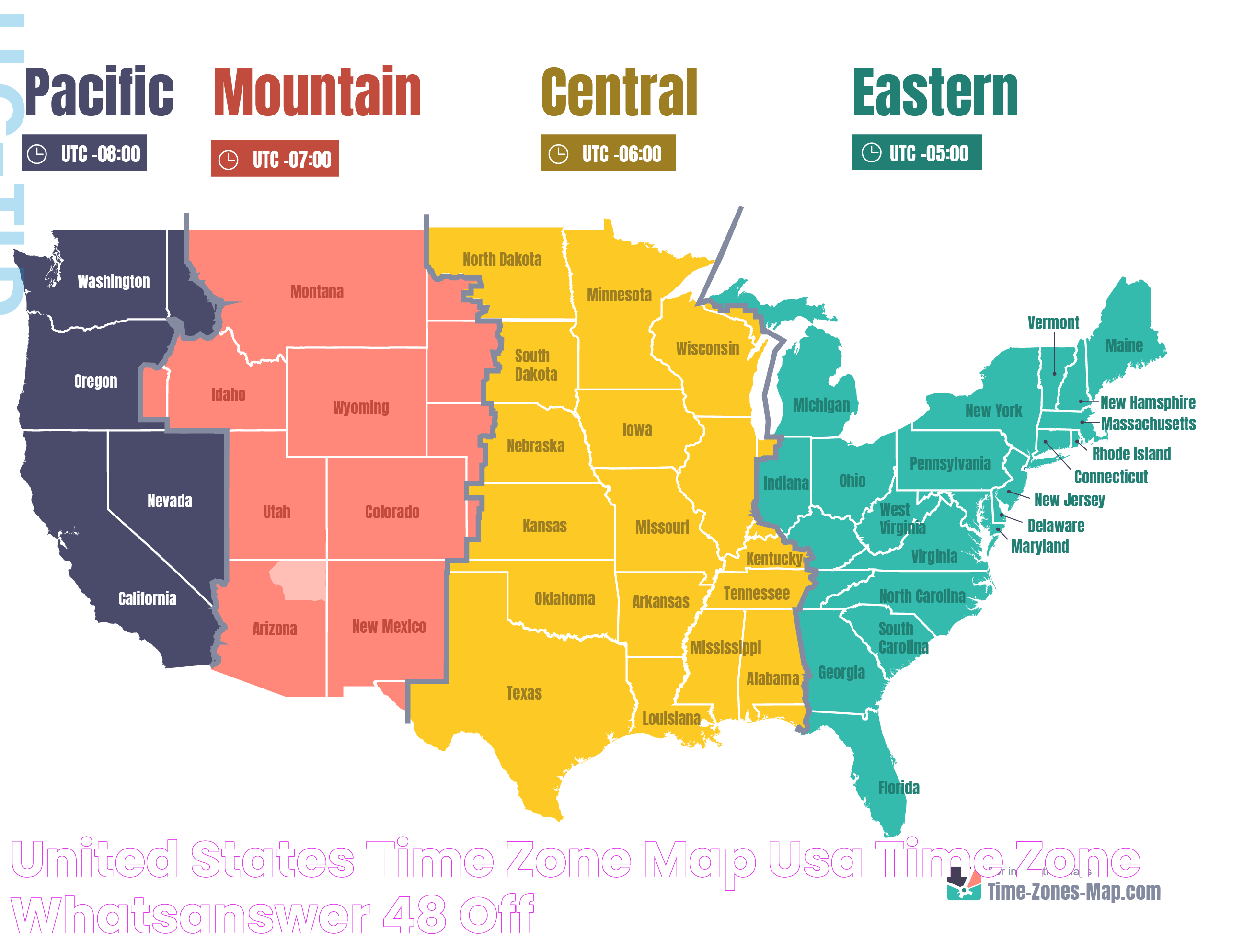 United States Time Zone Map USA Time Zone WhatsAnswer, 48 OFF