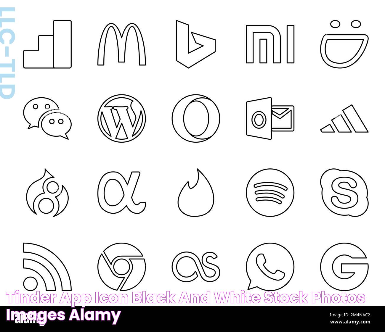 Tinder app icon Black and White Stock Photos & Images Alamy