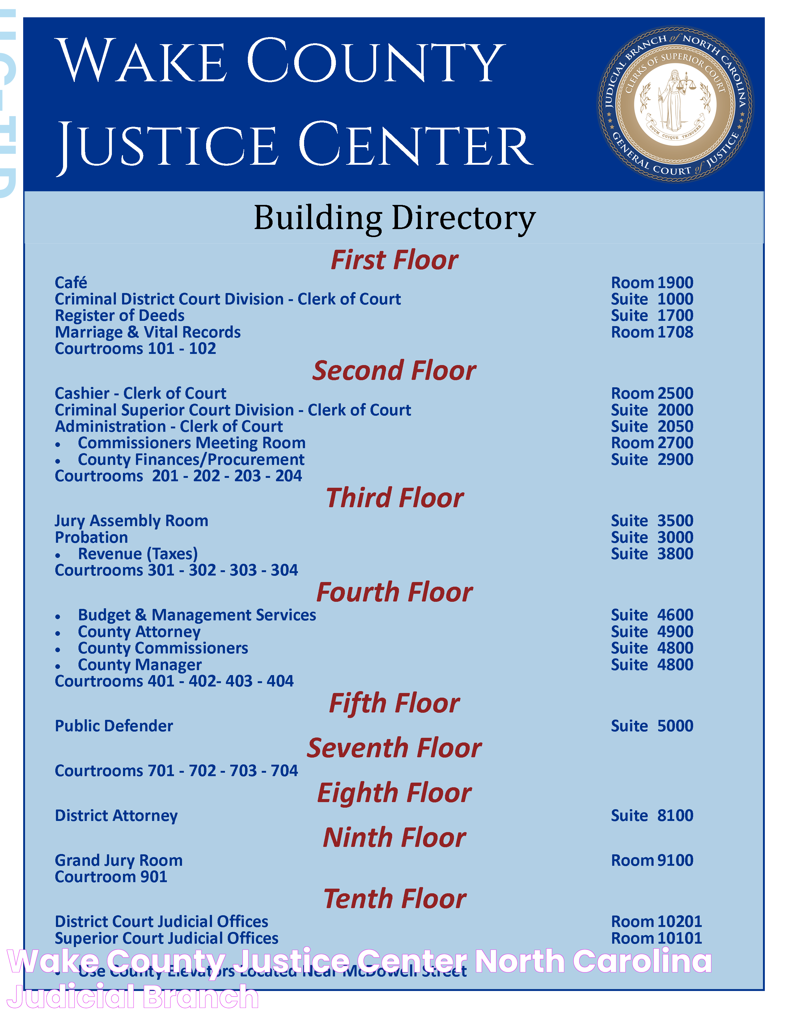 Wake County Justice Center North Carolina Judicial Branch