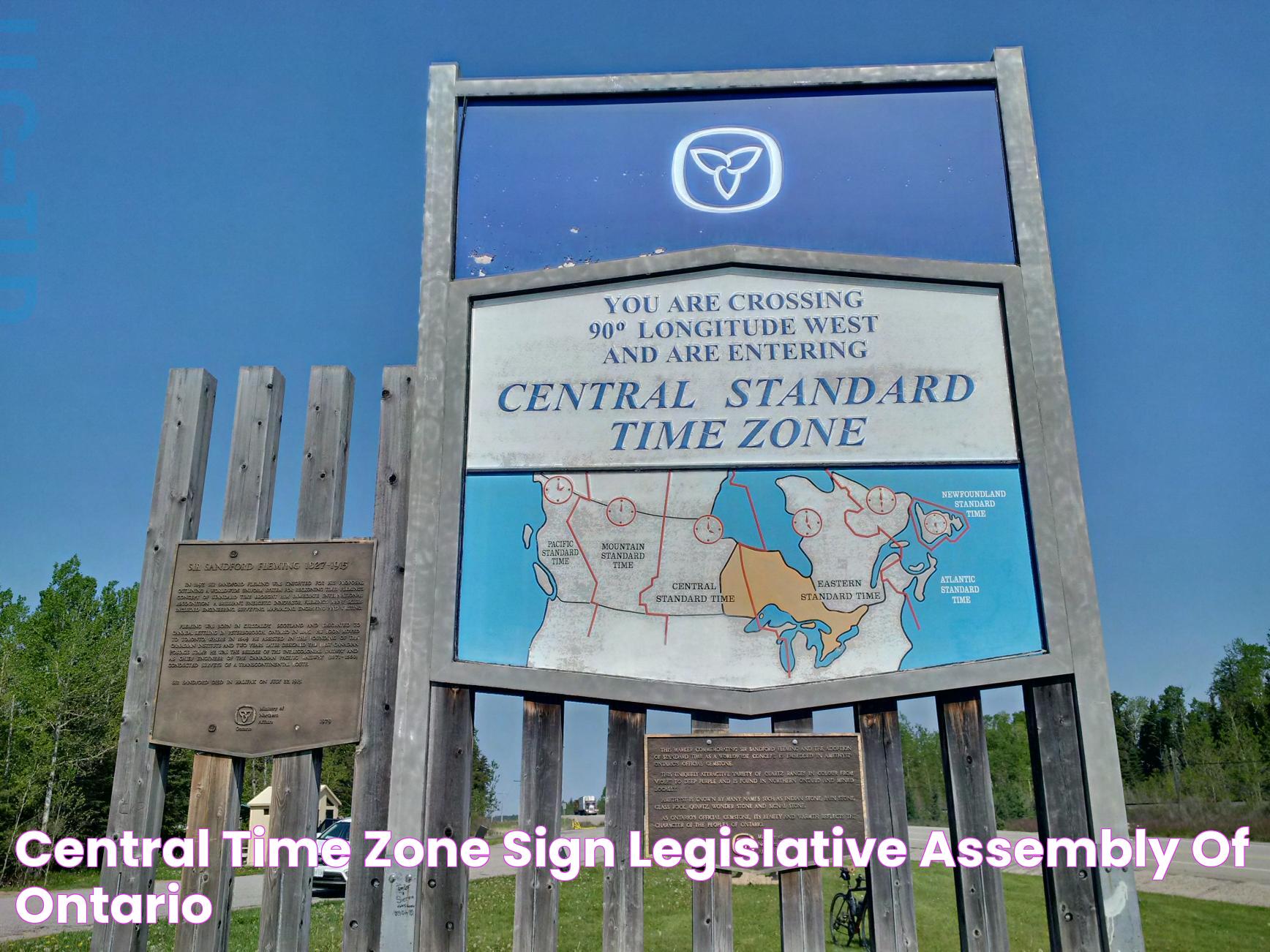 Central Time Zone Sign Legislative Assembly of Ontario