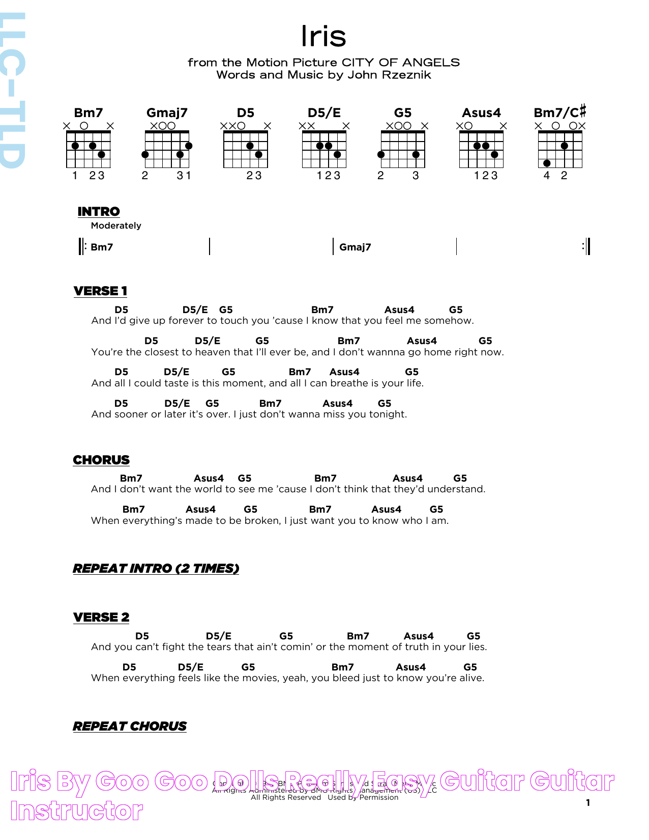 Iris by Goo Goo Dolls Really Easy Guitar Guitar Instructor