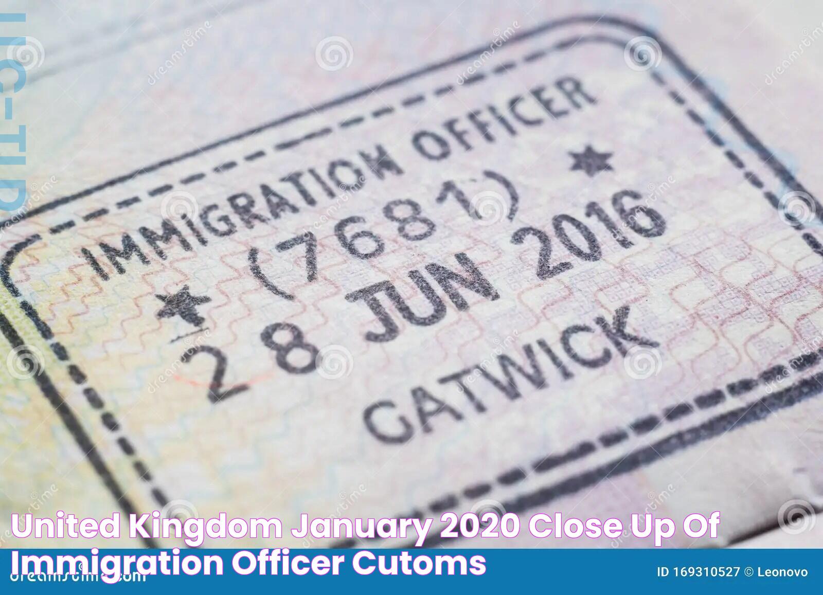 United Kingdom January 2020 Close Up of Immigration Officer Cutoms