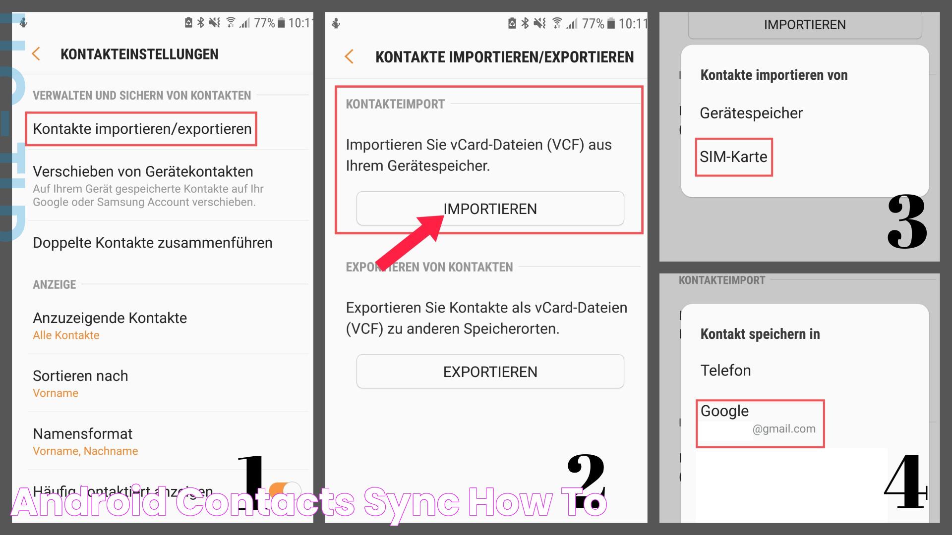 Android contacts sync how to