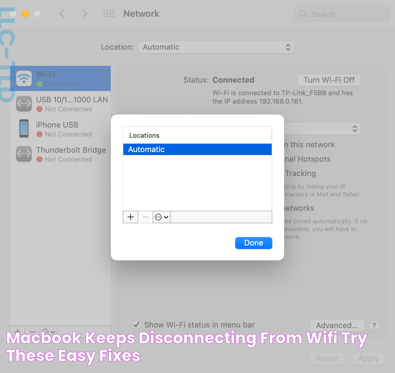 Resolving Persistent Wi-Fi Disconnections: A Guide For MacBook Users