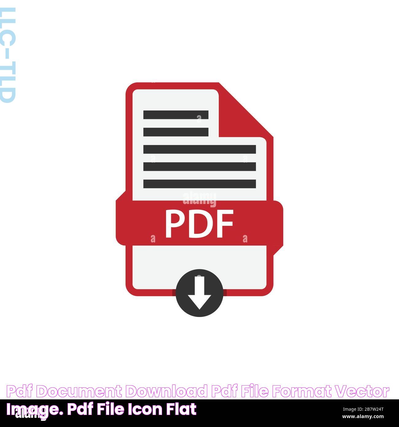 Pdf document download pdf file format vector image. Pdf file icon flat