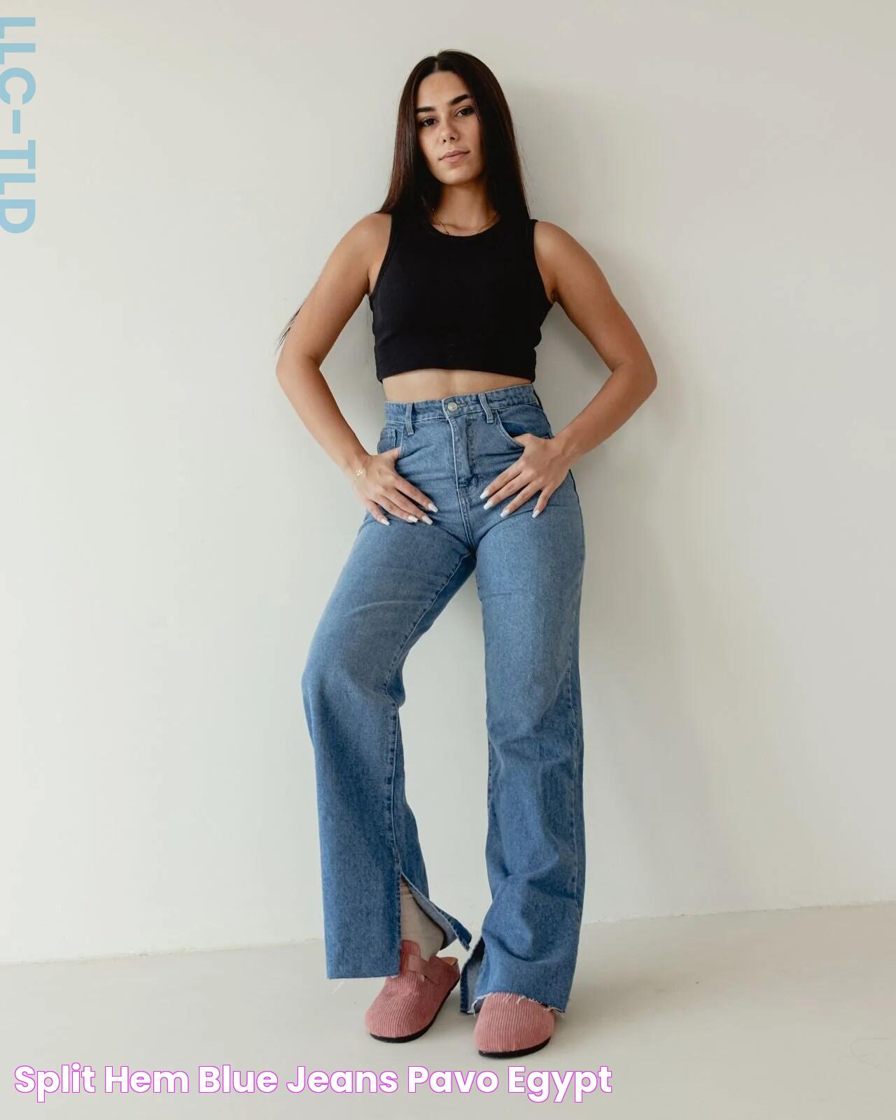 Split Hem Blue Jeans PAVO Egypt