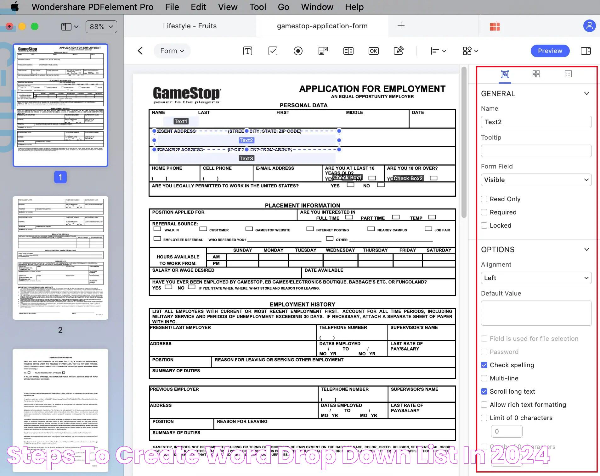 Steps to Create Word Drop Down List in 2024