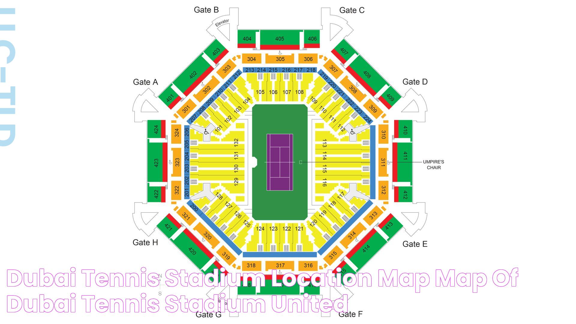 Dubai tennis stadium location map Map of Dubai tennis stadium (United