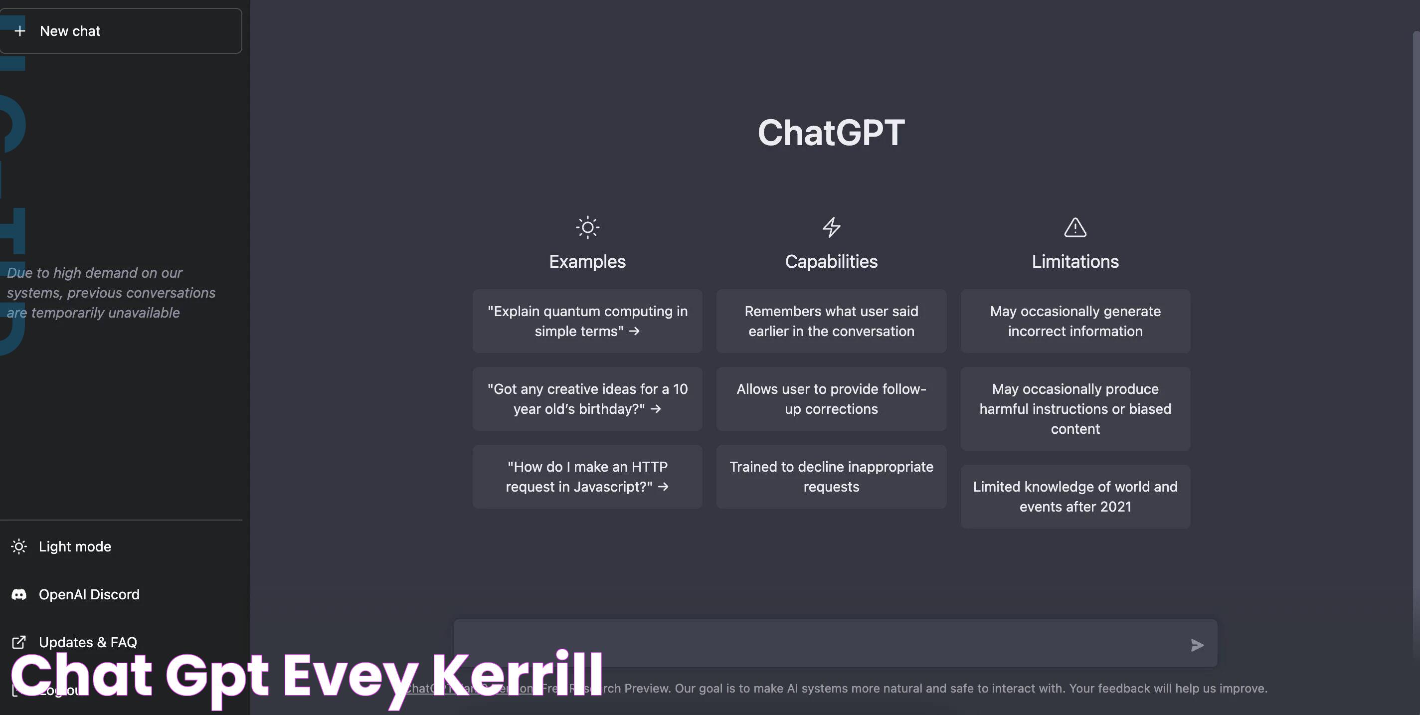 Chat Gpt Evey Kerrill