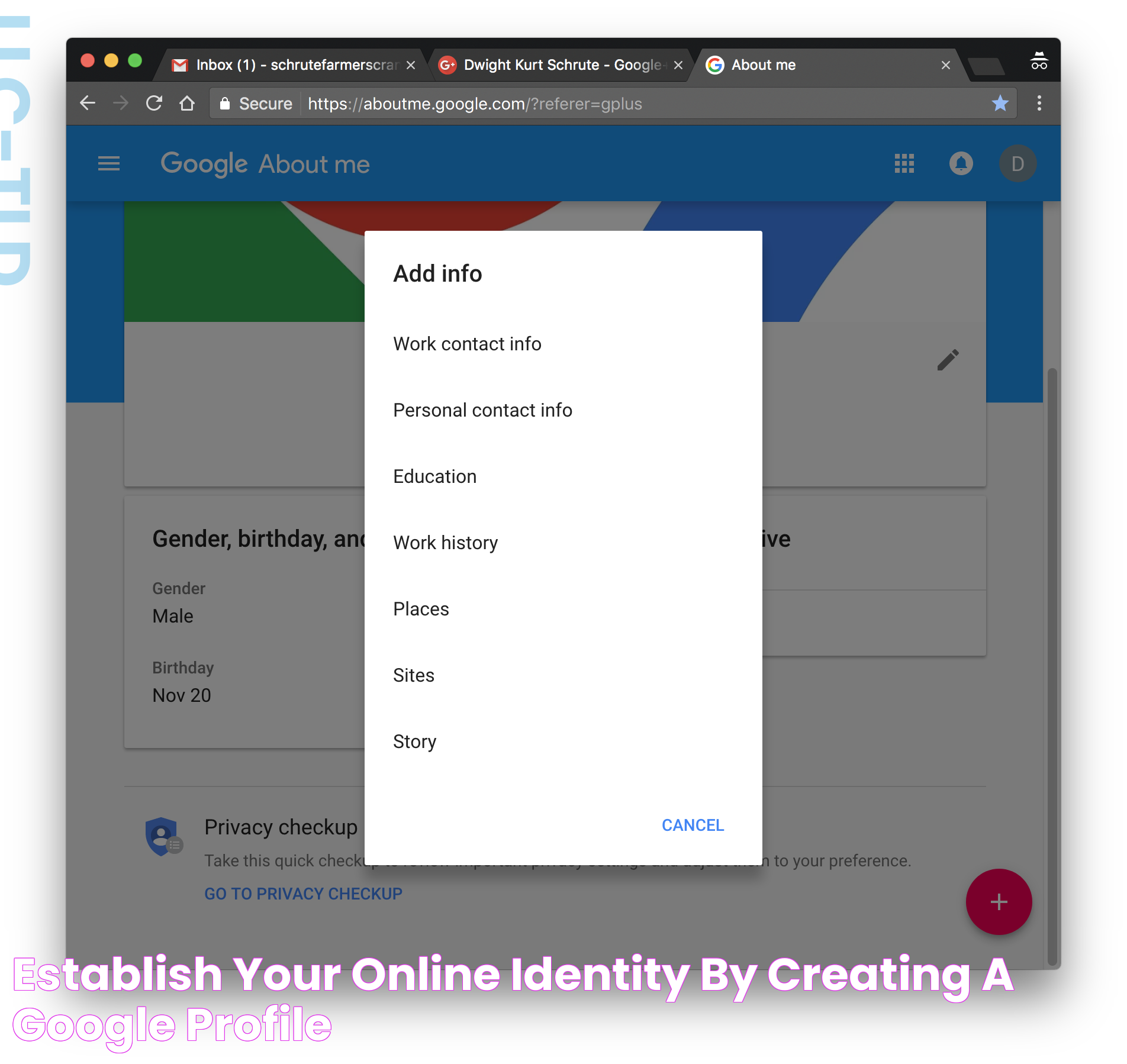 Establish Your Online Identity by Creating a Google Profile