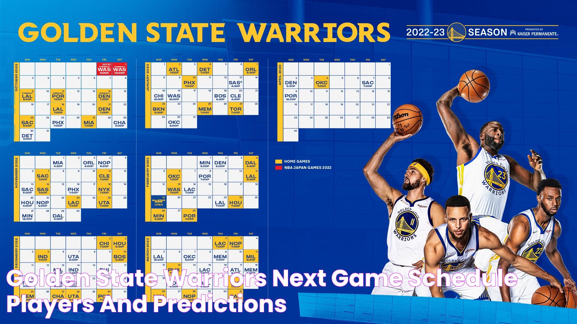 Golden State Warriors Next Game Schedule, Players, And Predictions