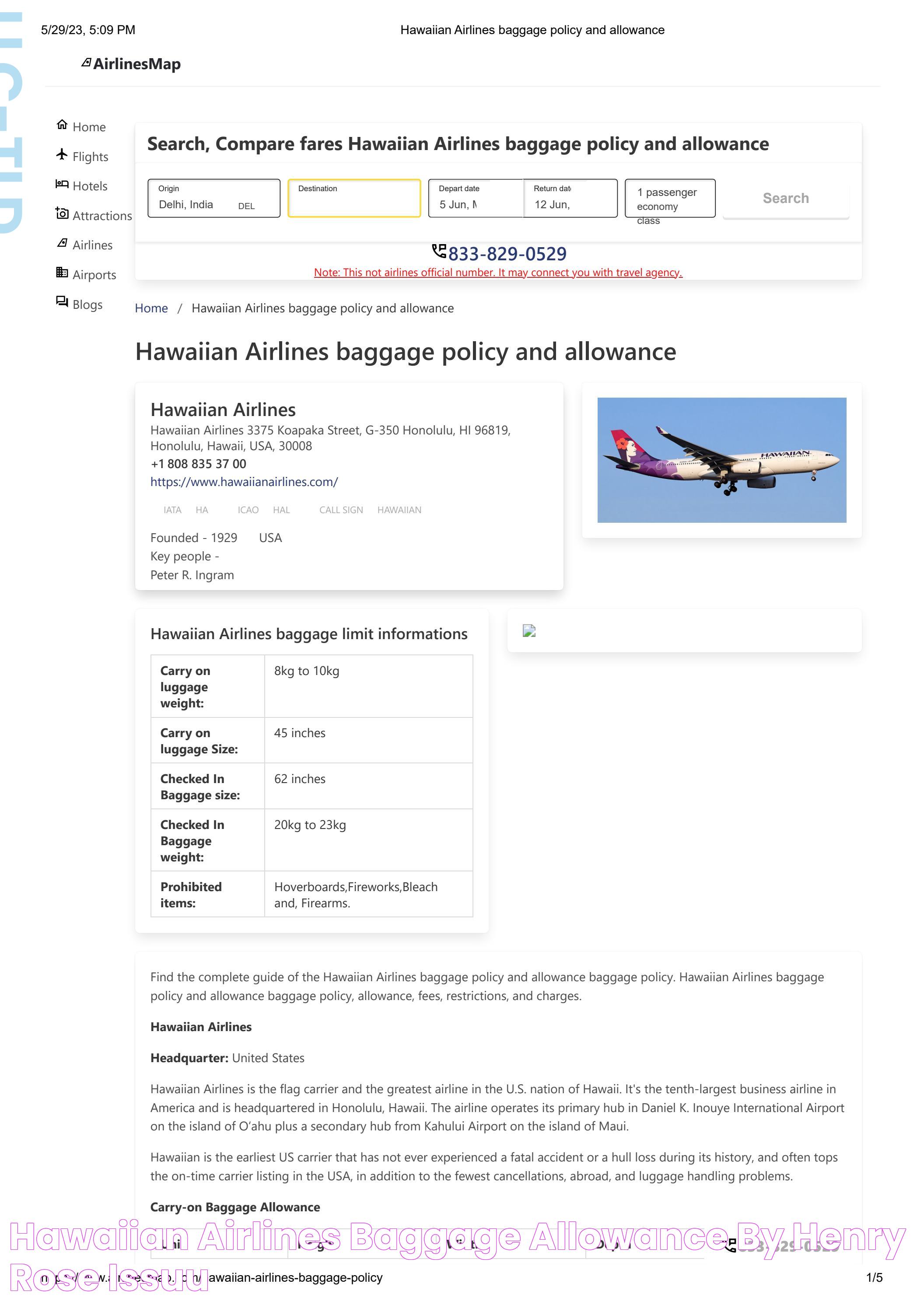 Hawaiian Airlines Baggage Allowance by henry rose Issuu