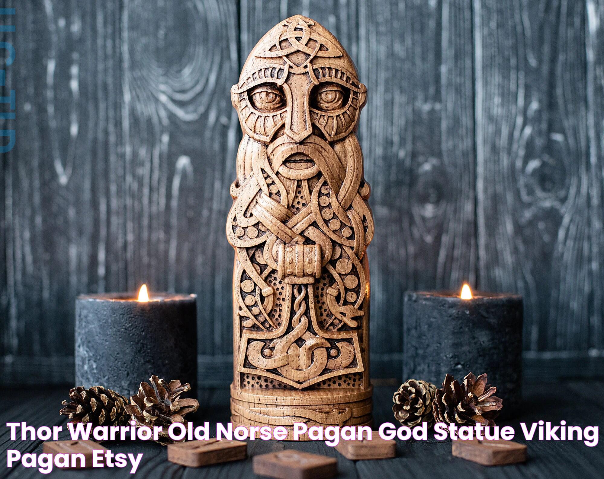 Thor Warrior Old Norse Pagan God Statue Viking Pagan Etsy