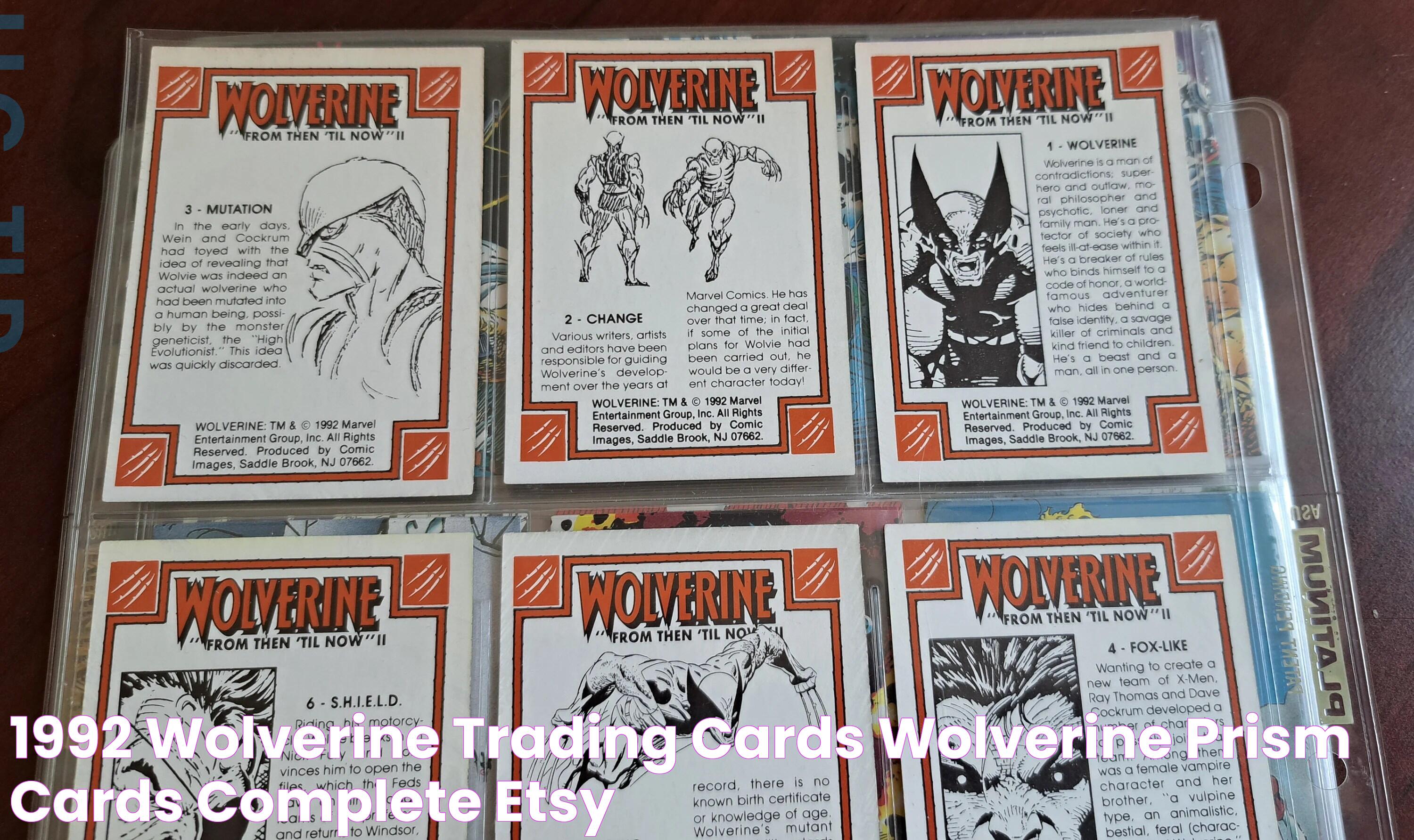 1992 Wolverine Trading Cards, Wolverine Prism Cards, Complete Etsy