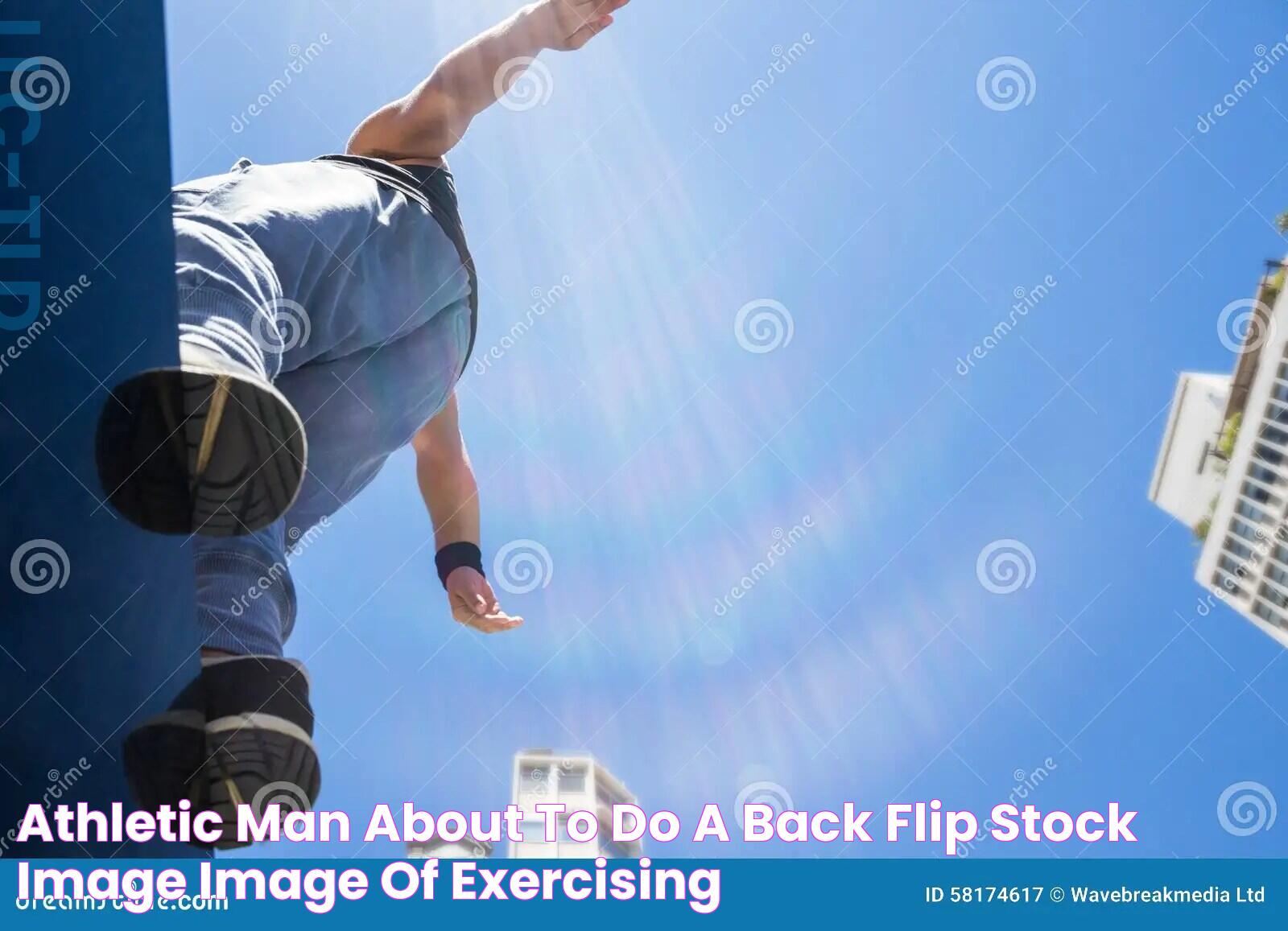 Athletic Man about To Do a Back Flip Stock Image Image of exercising