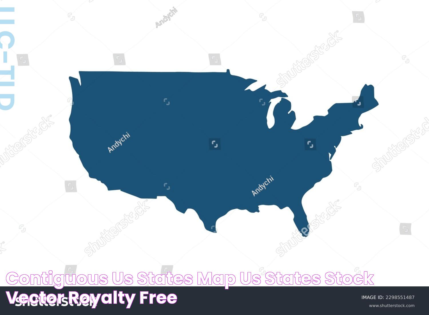 Contiguous Us States Map Us States Stock Vector (Royalty Free