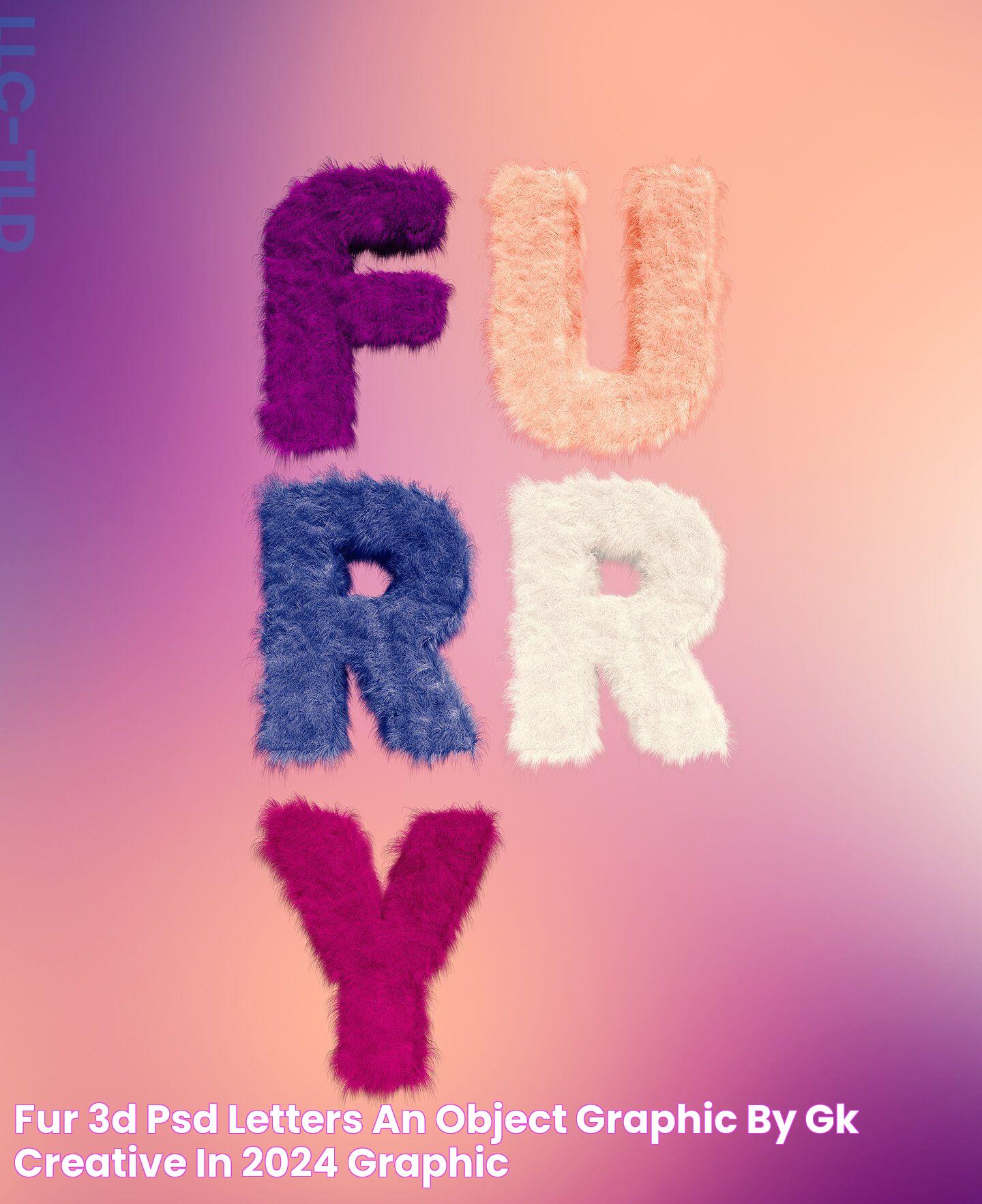 Fur 3D PSD Letters, an Object Graphic by GK Creative in 2024 Graphic