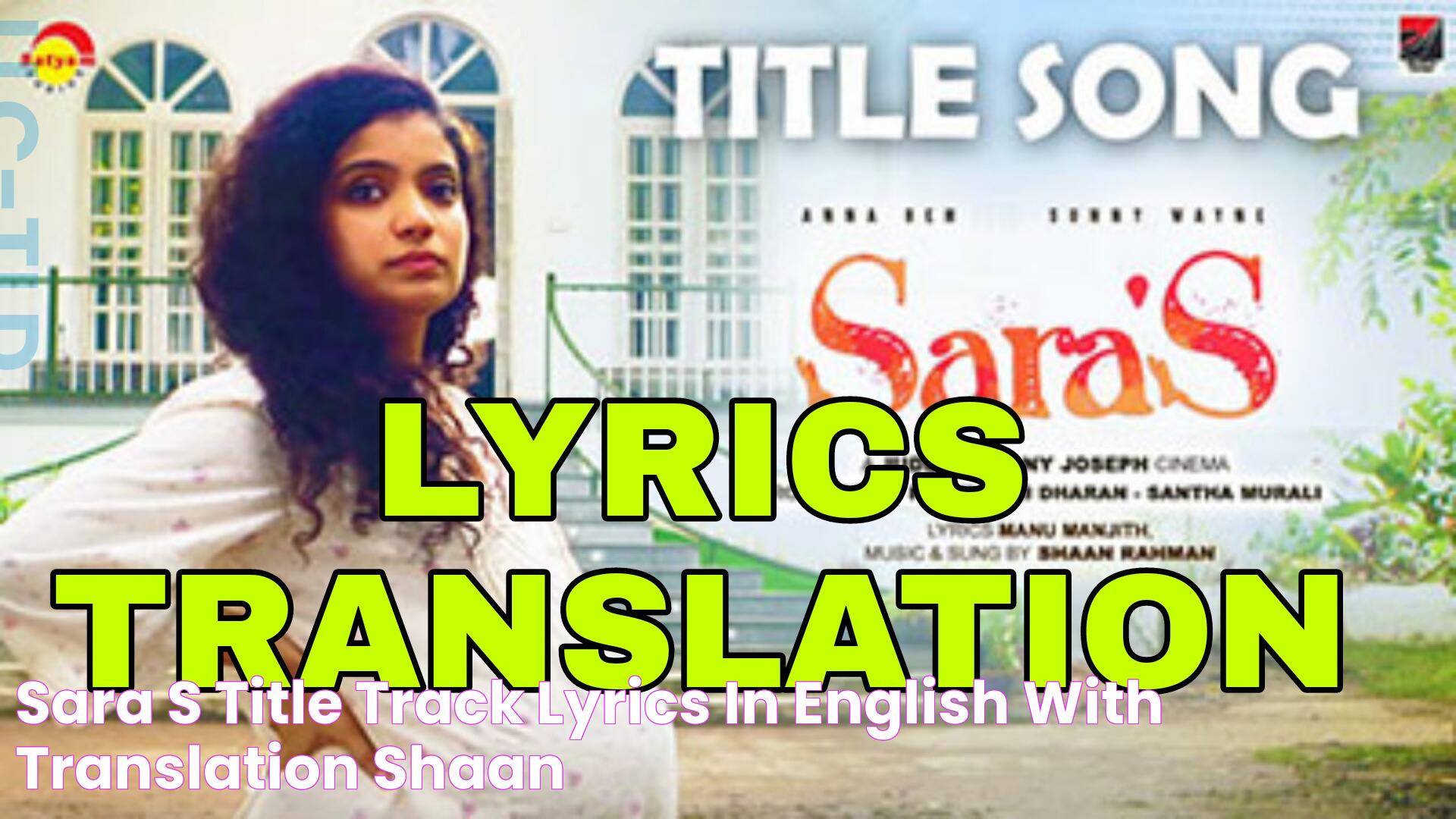 Sara’s (Title Track) Lyrics in English With Translation Shaan