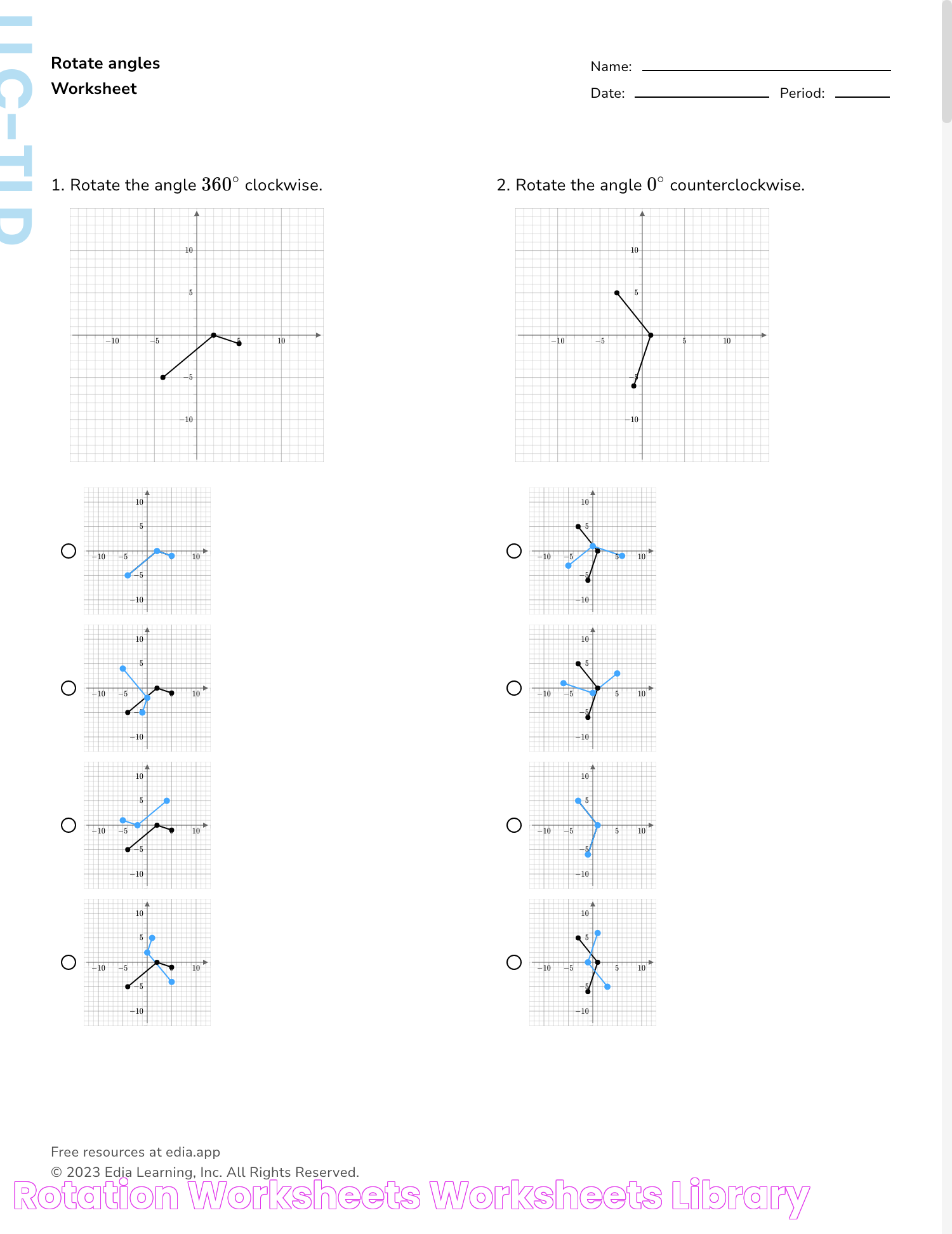 Rotation Worksheets Worksheets Library