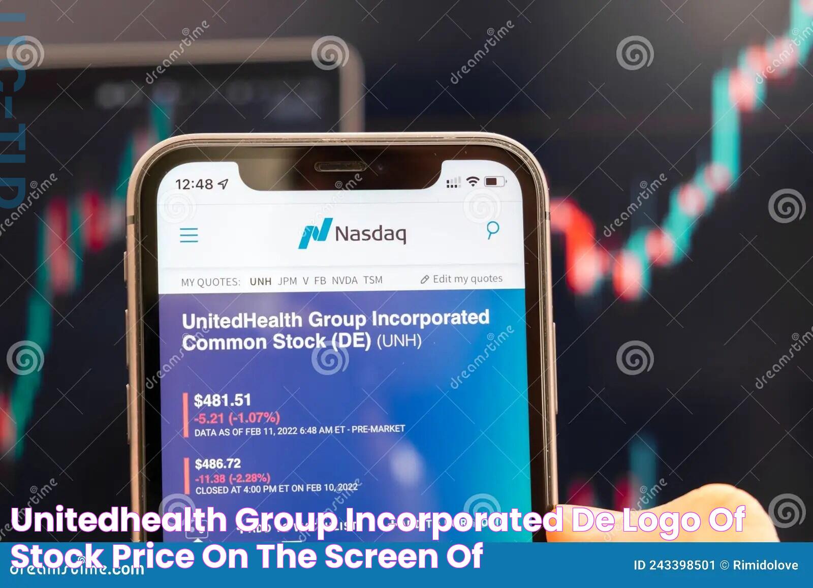 UnitedHealth Group Incorporated DE Logo of Stock Price on the Screen of