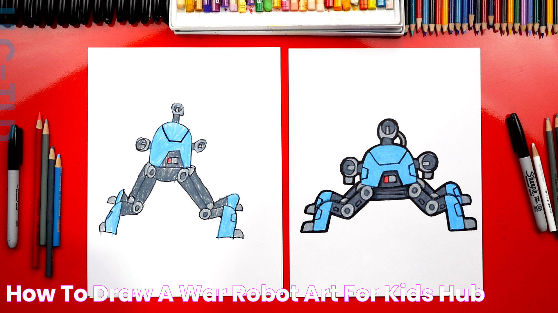 How To Draw A War Robot Art For Kids Hub