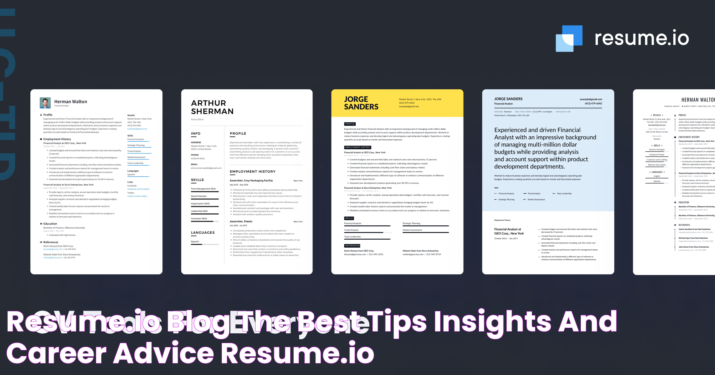 Resume.io Blog The best tips, insights and career advice · Resume.io